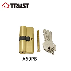 TRUST A60-PB Double Open Cylinder Solid Brass 60mm Key To Key