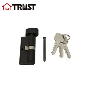 TRUST A60-MB-T01Black Color 5 Pin Cylinder brass security Euro profile lock cylinder  with thumb turn