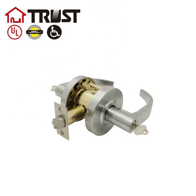 TRUST 4598A-SC ANSI Grade 2 Commercial Lever Door Lock Communication Function Satin Chrome