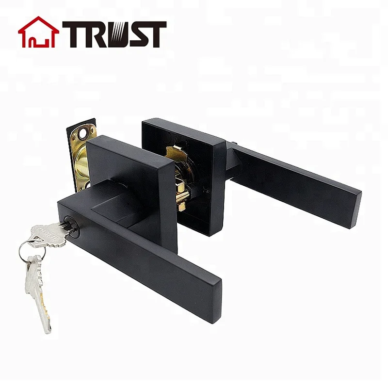 TRUST 6911-MB  Heavy duty Lever Lock in Matt Black Square Keyed Entry ANSI Door Lock