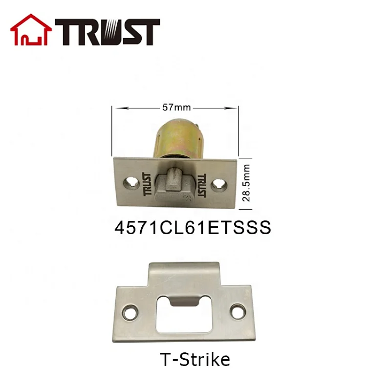 TRUST 4571CL61ETSSS Grade 1 Commercial Cylindrical Door Latch Knob Lock Entry Door Bolt