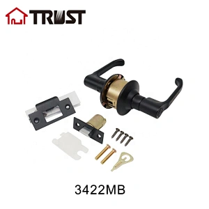 TRUST 3422-MB Lever Lock handle  Bathroom Door Lock Privacy Black Mat Finish