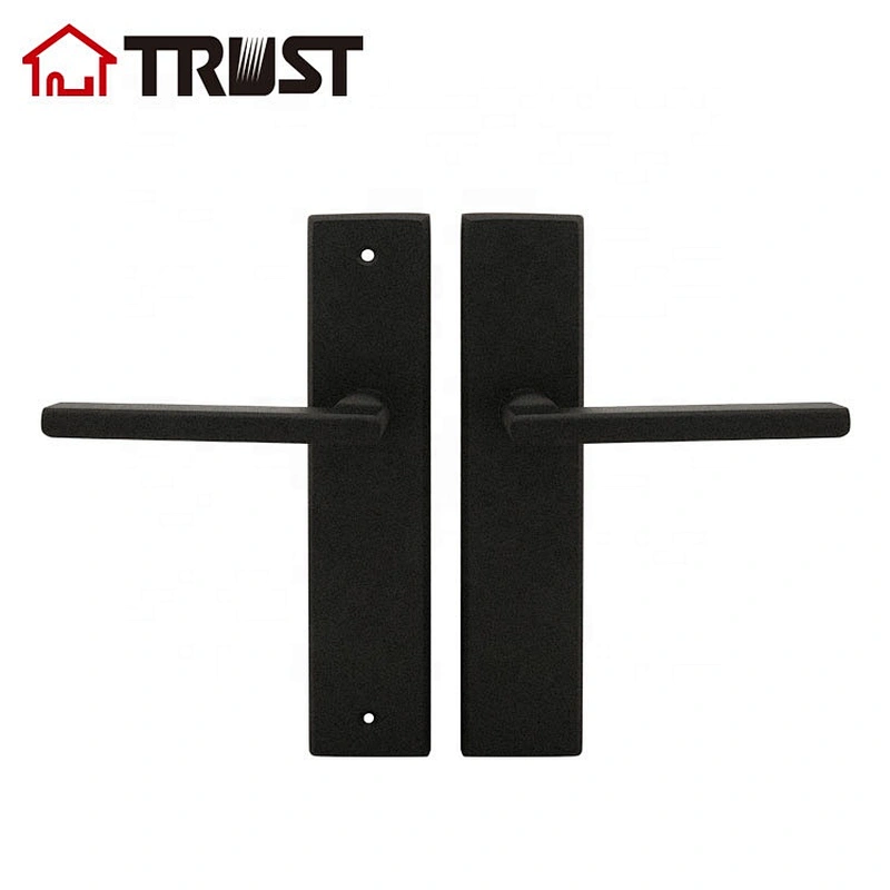 TRUST TP20-TH032BS  Black Square Plate Door Lock With Handle For Wooden Door