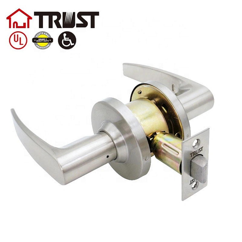 TRUST 4483-SN  Lever Lock Grade2  US15  Commercial Door Lock Satin Nickel Finish