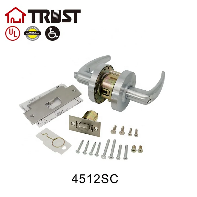 TRUST 45 SeriesHeavy Duty Designer Commercial Lever Door Lock (Satin Chrome, 26D) Grade 2 Industrial Door Handle - UL 3 Hour Fire Rated