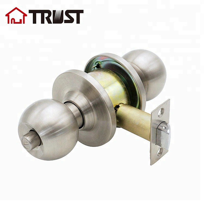 TRUST 3372-SS  American Cylindrical Privacy Lock SS304 Bathroom Round Knob Door Lock For Home Usage