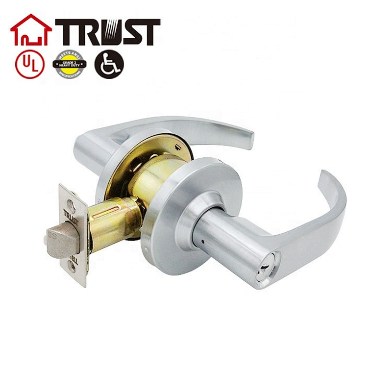 TRUST 4491-SC Dynasty Hardware Commercial Keyed Office Entry Lever, Satian Chrome Finish