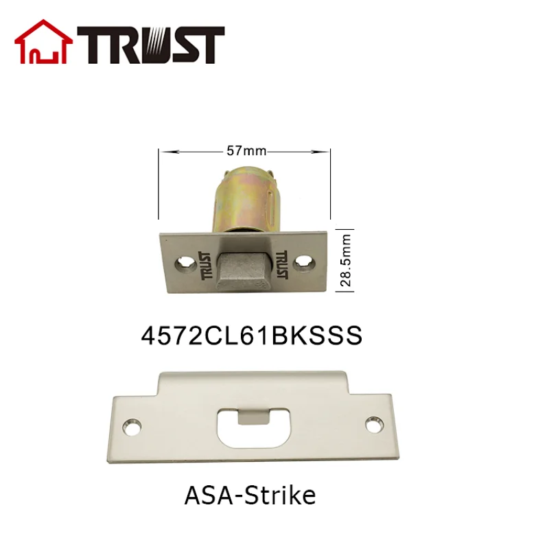 TRUST 4572CL61BKSSS Cylindrical Lever Lock Latch Bolt SS304 Latch Passage/Privacy Function