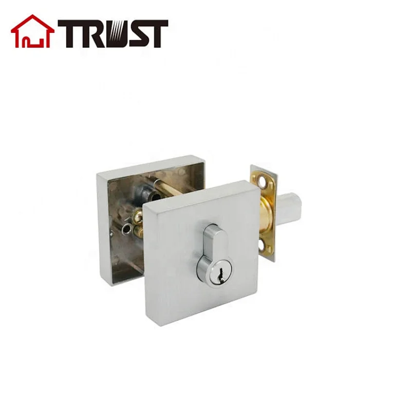 TRUST 7362-SC Low Profile Square Contemporary Deadbolt  In Polished Chrome by KW Keyway