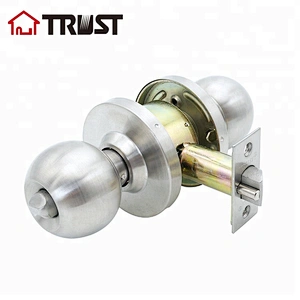 华信4371SS 美标二级铜芯圆柱锁利球形锁 不锈钢房门球锁卫浴门锁