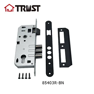 TRUST 8540-3R-BN  High Quality european mortise cylinder door lock body with Bolt