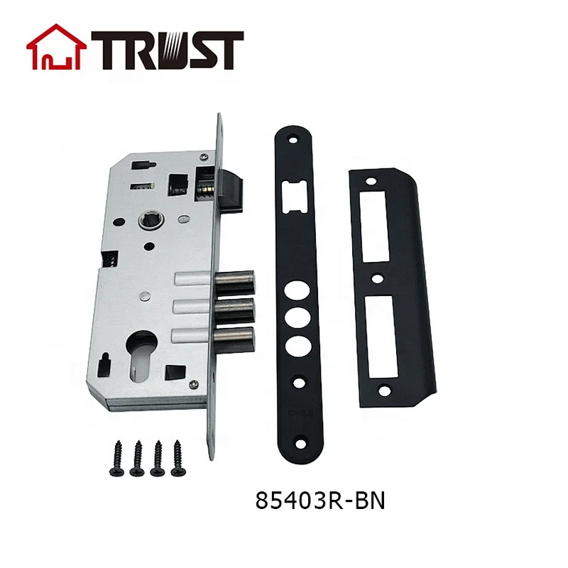 TRUST 8540-3R-BN  High Quality european mortise cylinder door lock body with Bolt