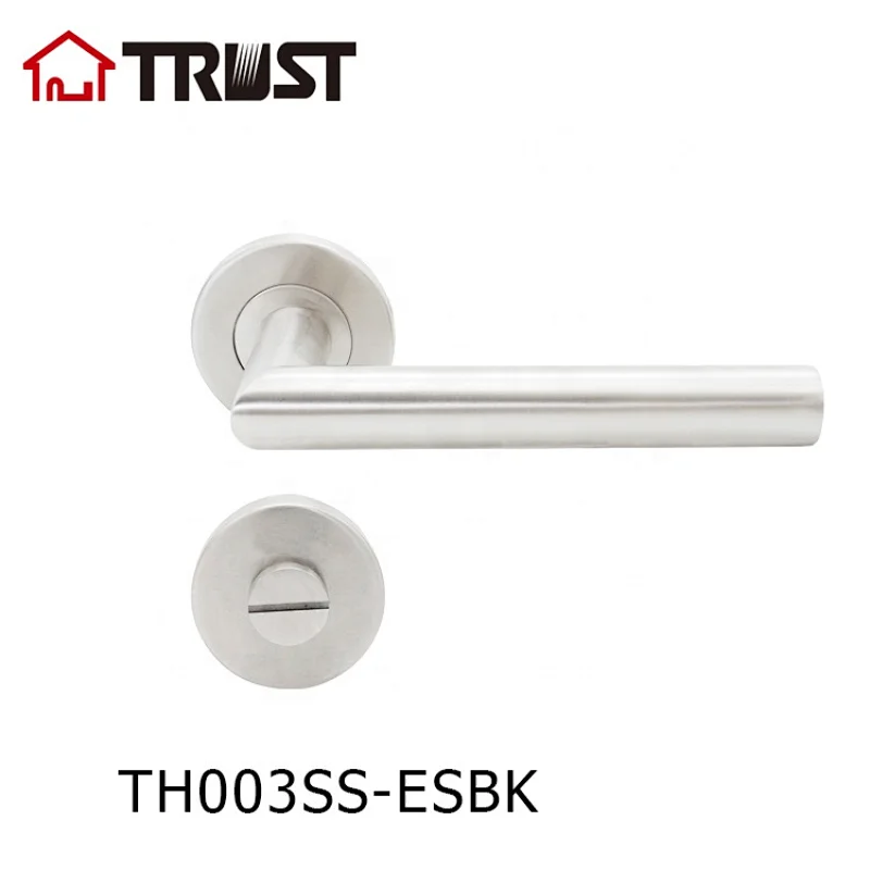 TRUST TH003-SS-ESBK SUS304 Bathroom Toilet Door Turn Bolt Latch Lock Privacy Safety With Door Handle