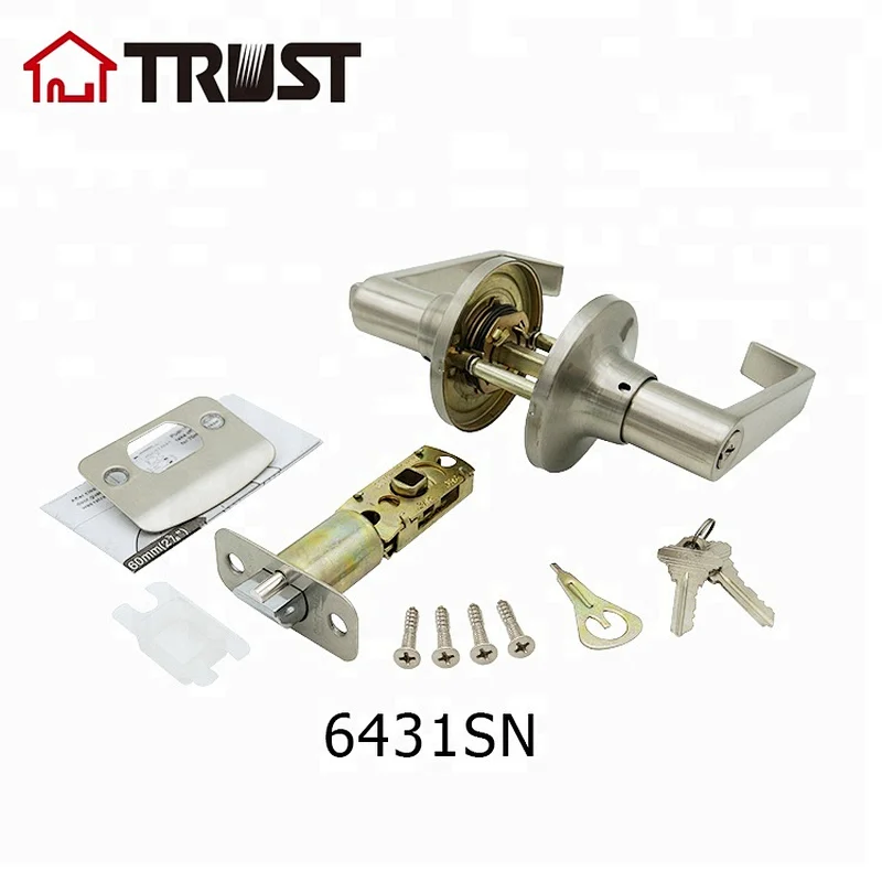 TRUST 6431SN High Quality ANSI Grade 3 American Style Zinc Alloy Tubular Lever Door Lock