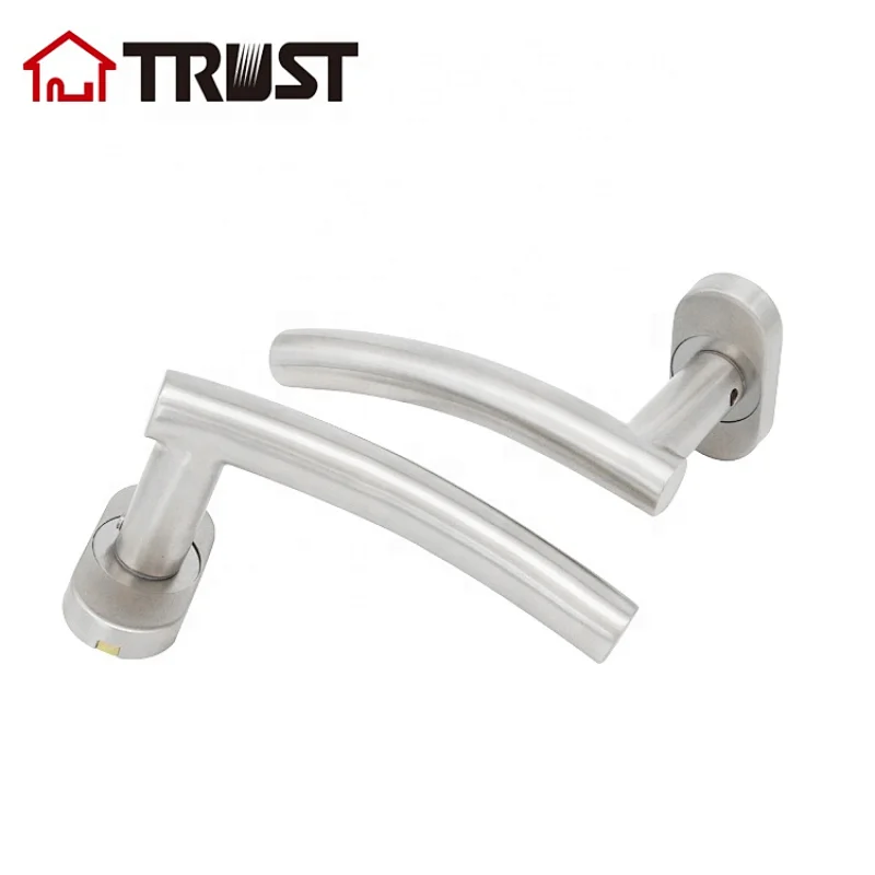 TRUST TH008-SS-OV  Euro Standard Hollow Door Lock Oval RoseTube Door Handle