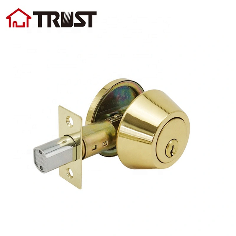 TRUST 7301-PB ANSI Grade 3 American Single Cylinder Deadbolt Door Lock In Polish Brass
