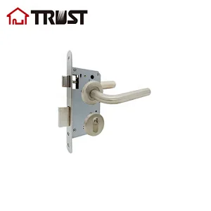 TRUST TH002-SS-7255-70KT Hollow Door Hndle With Mortise Lock 7255 and Key-Turn Cylinder