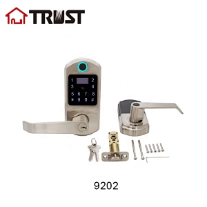 TRUST 9202-SN Smart Door Lock, Keyless Entry Door Lock, Keypad Door Lock, Fingerprint Door Lock, Keypad Entry Door Lock, Satin Nickle