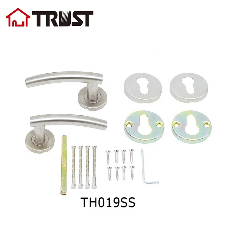 TRUST TH019-SS  Fashionable House Decoration Washroom Wood Door Lever Handle Stainless Steel Door Handle