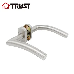TRUST TH005-SS-OV Satin Nickel  Euro Door Lever With Oval Cylinder Cover