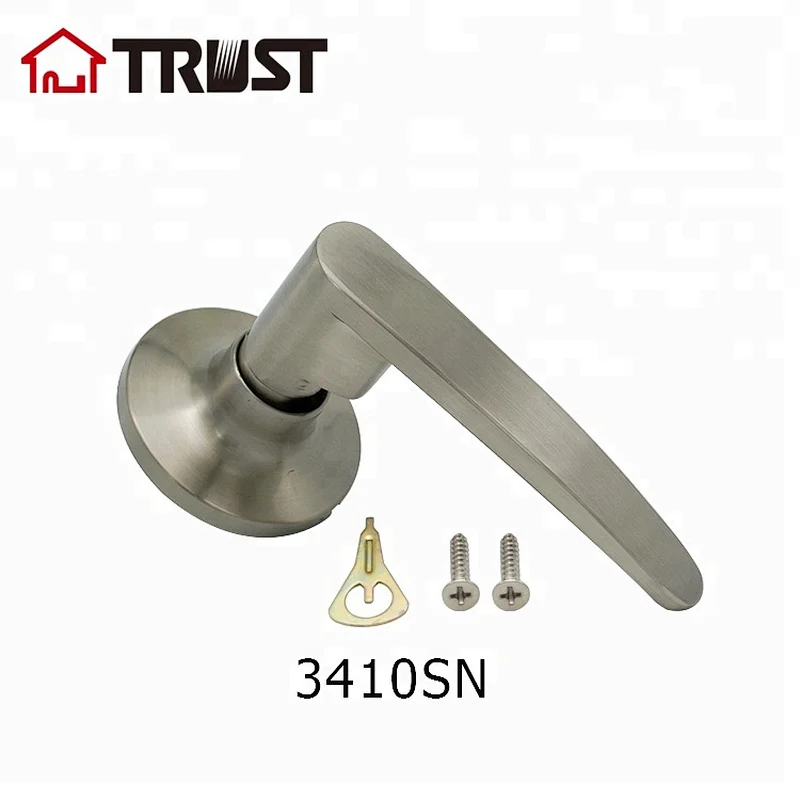 TRUST 3410-SN Dummy Lever Door Handle for Closets with Single Side, Non-Turning with a DoorBumper Wall Protectors