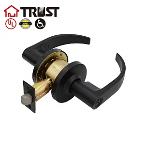 TRUST 4492-MB  Zinc Alloy Lever Handle ANSI Grade 2 Commercial Lever Door Lock Black Door Lock