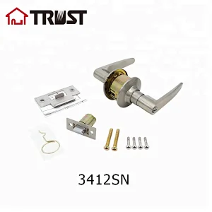 TRUST 3412-SN  Privacy Interior Doors And Bath Handle Knobs  Satin Nickel Finish Lockset