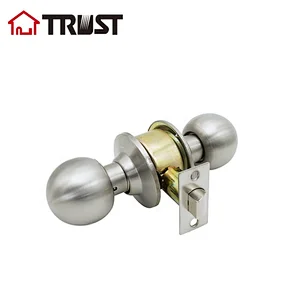 TRUST 3873-SS Interior Door Passage Cylinder Stainless Steel Easy Installation Round Knob Door Lock