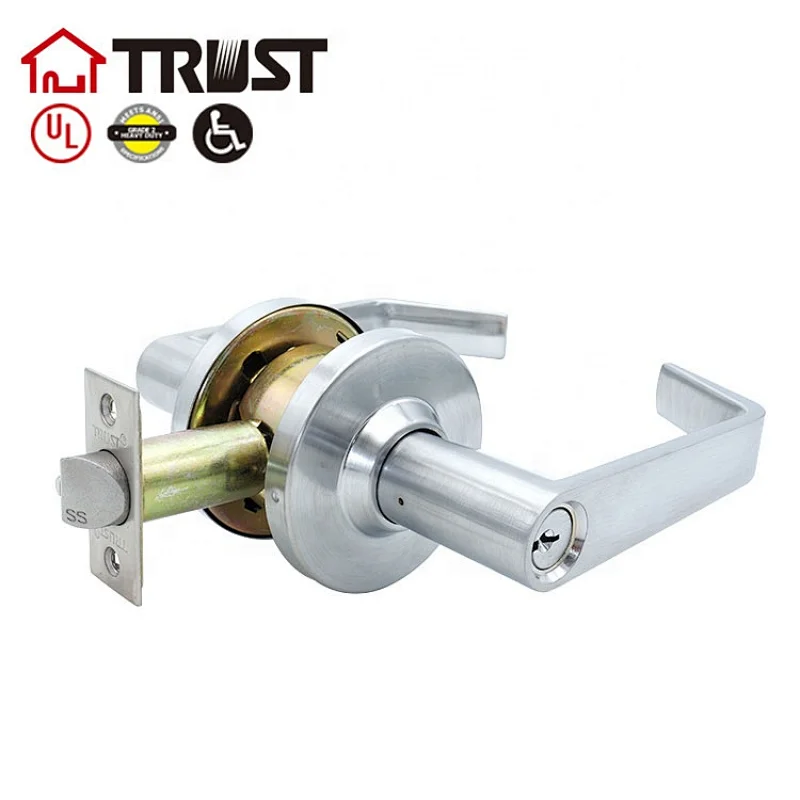 TRUST 4475-SC Dynasty Hardware Grade 2 Commercial Duty  Classroom Function Keyed Lever Lockset, Satin Chrome Finish