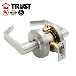 Trust 4573-SN Heavy Duty Designer Commercial Lever Door Lock (Passange Keylock, Satin Nickle, 26D) Grade 2 Industrial Door Handle - UL 3 Hour Fire Rated)