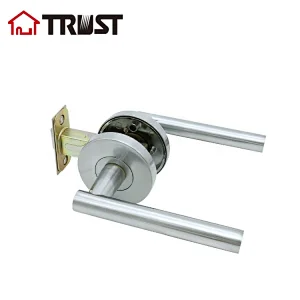 ZH027 PS-SC- Contemporary / Modern Door Handles / Levers  Passage in Satin Chrome Finish