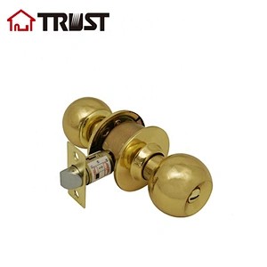 TRUST 3872-PB Bathroom Ball Door Knob Pravicy Function In Polished Brass