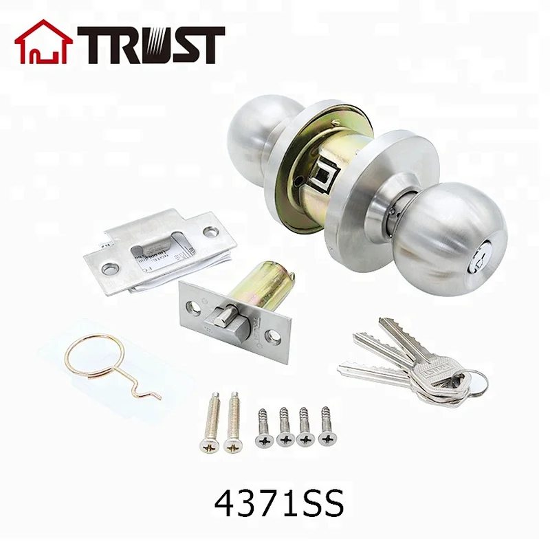TRUST 4371 SS Dynasty Hardware Grade 2 Commercial Duty Office Door Keyed Lever Lockset, Satin Stainless Finish