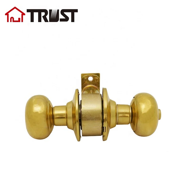 TRUST 3352-PB  Double Sided Washroom Bathroom Door Lock Knob Cylindrical Knob Lock For Wooden Door