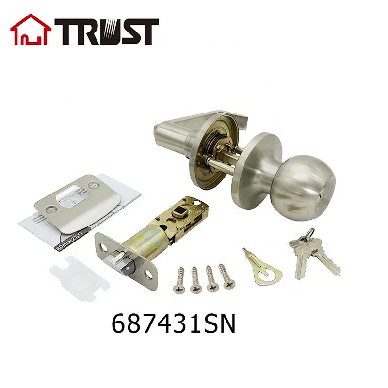 TRUST 687431-SN  Door Levers  Interior Door Lock and Knob Keyed Lock