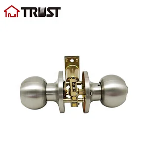 TRUST 6872-SS ANSI Grade 3 Tubular Knob Door Lock Brass Cylinder