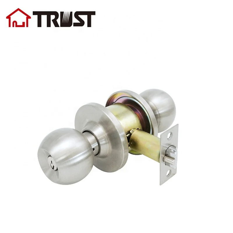 TRUST 3378(A)-SS Communication Cylindrical 70mm Latch r Knob Lock ANSI Grade 3 Door Lock