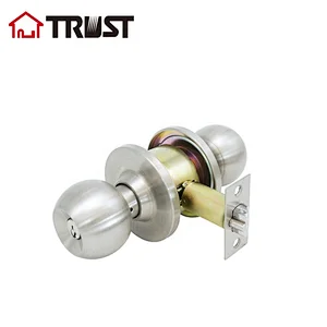 TRUST 3378(A)-SS Communication Cylindrical 70mm Latch r Knob Lock ANSI Grade 3 Door Lock