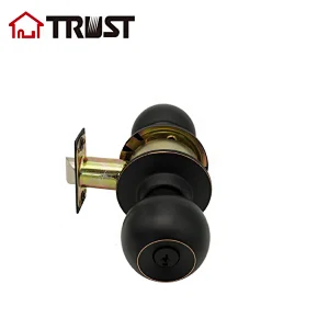 TRUST 3871-RB Door Knob Lock Entry Door Handle Lock Keyed Entry Knob ORB