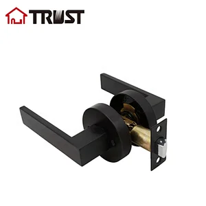 TRUST 6913-R-MB Tubular Lever Grade 3 Interior Doors Handle Matte Black Passage Door Lock