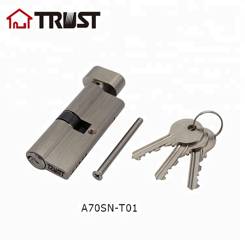 华信A70SN-T01 单开系列欧标锁芯 普通匙电脑匙葫芦纯铜锁芯 房门浴室功能可选
