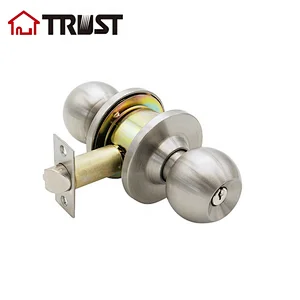 TRUST 3371-SS ANSI Grade 3 Cylindrical 60mm Backset Latch Cylindrical Door Knob Lock