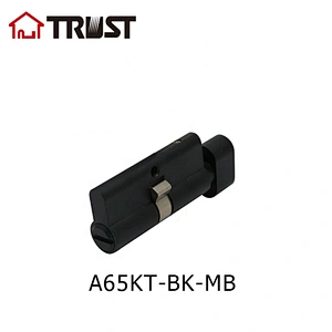 TRUST A60-MB-T01Black Color 5 Pin Cylinder brass security Euro profile lock cylinder  with thumb turn