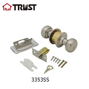 TRUST 3353-SS  Passage Door  ANSI Grade 3 Cylindrical knob lock door lock high quality knob