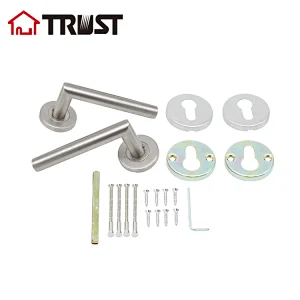 TRUST TH003-SS+8560HD-B70KTSN Tuber Lever Handle Stainless Steel Gate Door Lock With 8560 Mortise lock and Cylinder