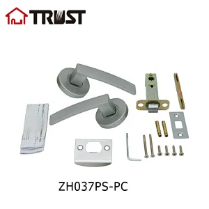 TRUST ZH037-PS-SC  Modern Door Handles Levers (Passage) in Satin Chrome - Polished Chrome Finish