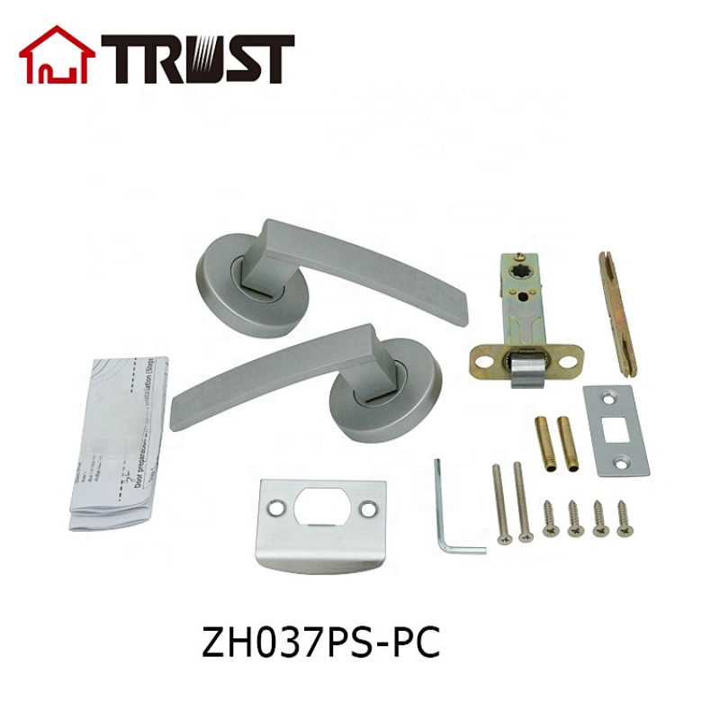 TRUST ZH037-PS-SC  Modern Door Handles Levers (Passage) in Satin Chrome - Polished Chrome Finish