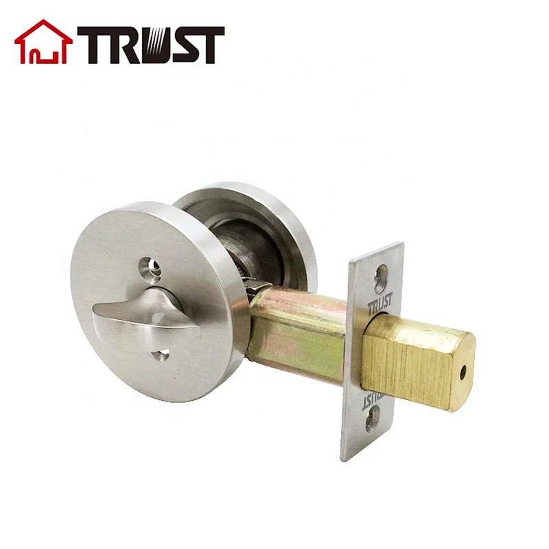 TRUST 4381-R-SN Round Rose High Security Stainless Steel Lock Grade 2 Single Deadbolt
