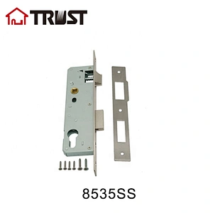 华信8535Z-VSS铝门窗配件大门锁移门锁体铝合金窄边塑钢门锁体单点锁体