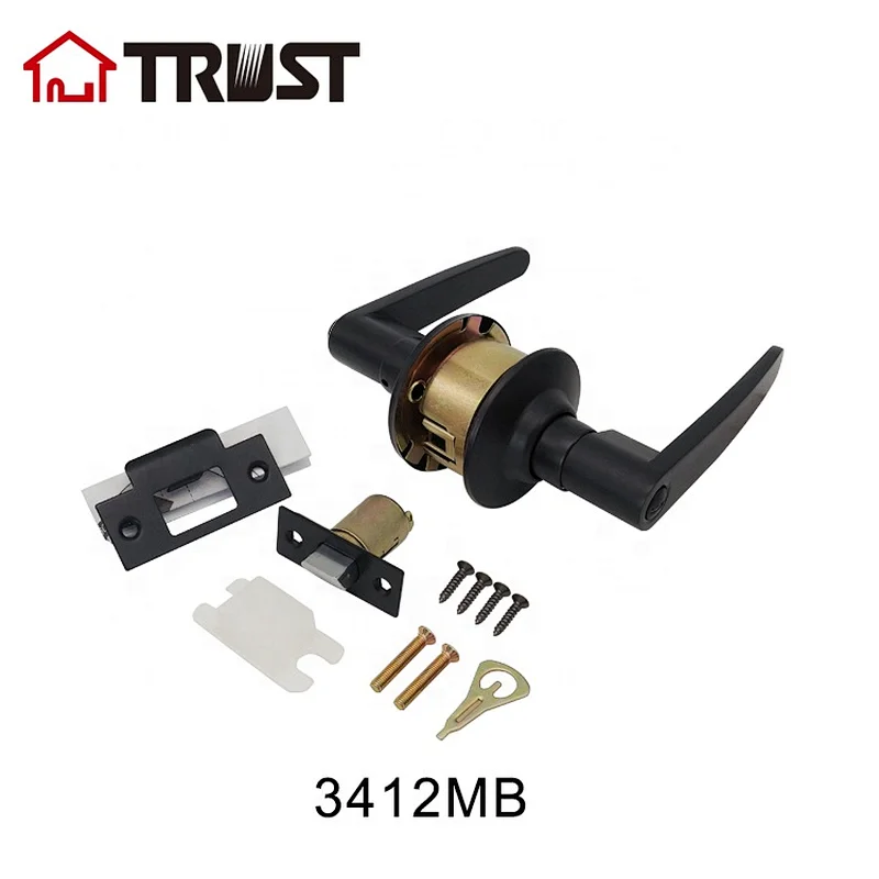 TRUST 3412-MB  Cylindrical Privacy Bathroom Toilet Handle Knobs Lockset